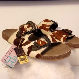 Womens Roper Desiree Cowhide Strap Casual Sandal